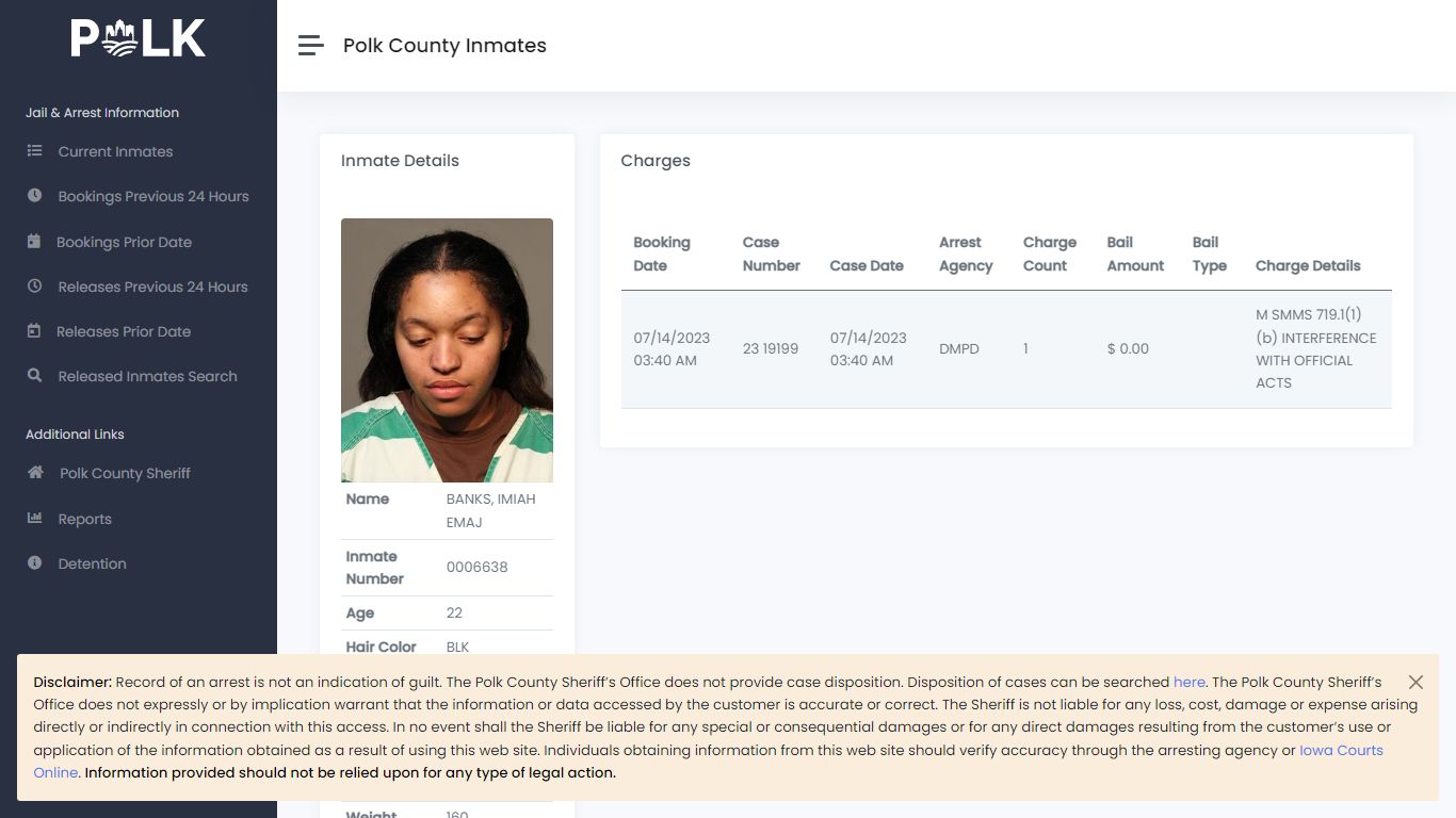 Inmate Details - Polk Inmates